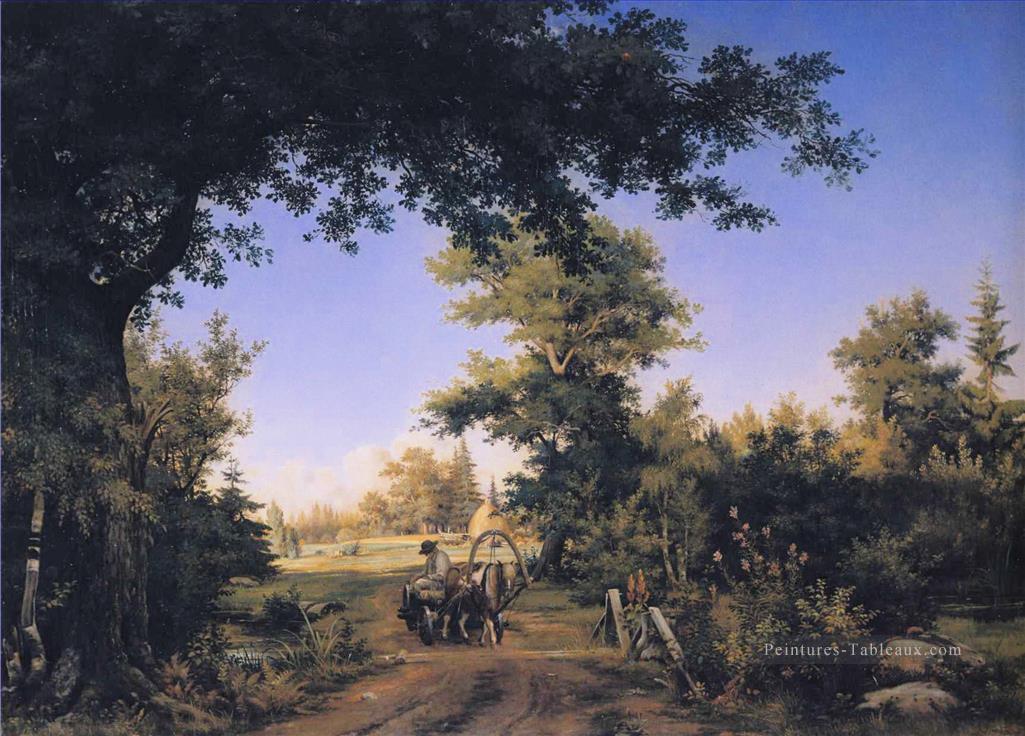 Vue sur la périphérie du paysage classique de Saint Pétersbourg Ivan Ivanovitch arbres Peintures à l'huile
